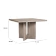 Pemberly Row Square Counter Height Table Pedestal Base White Wash Oak Veneer