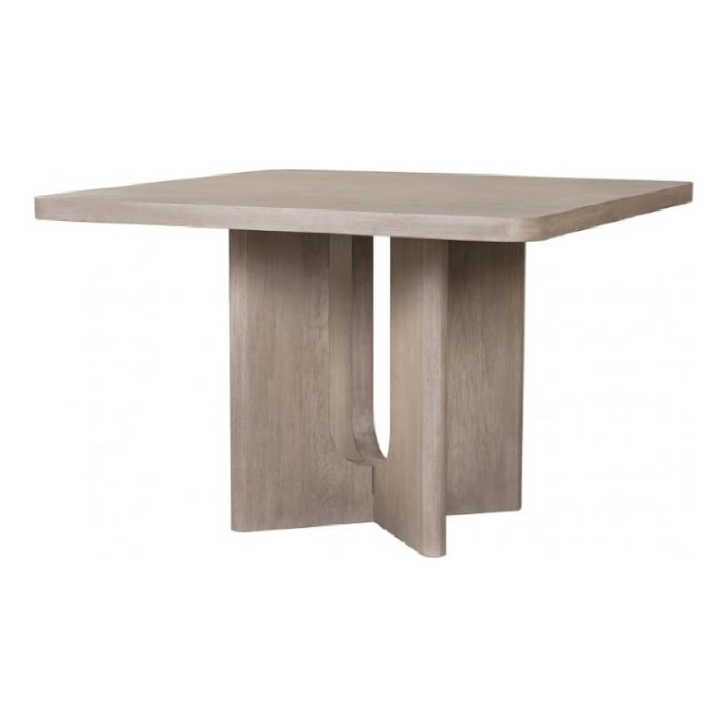 Pemberly Row Square Counter Height Table Pedestal Base White Wash Oak Veneer