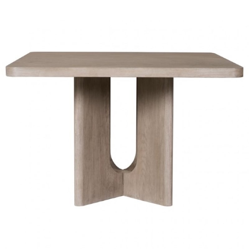 Pemberly Row Square Counter Height Table Pedestal Base White Wash Oak Veneer