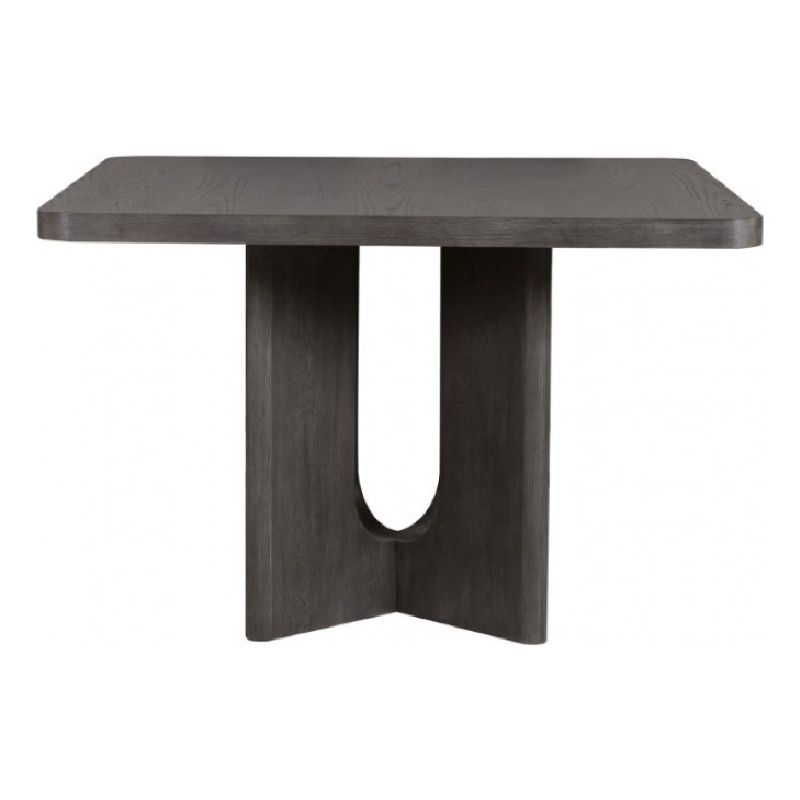 Pemberly Row Square Counter Height Dining Table Pedestal Base in Ash Gray Wood