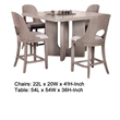Pemberly Row 7 Piece Counter Height Dining Table Set 6 Seater White Wash Oak