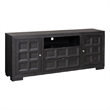 Pemberly Row 72 Inch TV Stand Cabinet Storage Drawers in Modern Black Wood