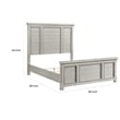 Pemberly Row Queen Size Bed with Tall Headboard Farmhouse White Oak Veneer Wood
