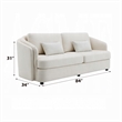 Pemberly Row 84 Inch Sofa 2 Lumbar Pillows in Beige Linen Modern Shape