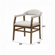 Pemberly Row Side Dining Chair Set of 2 in Gray Fabric Dark Walnut Brown Wood