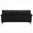 Pemberly Row 83 Inch Sofa in Sleek Black Top Grain Leather Bronze Metal