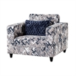 Pemberly Row Accent Club Chair 1 Throw Pillow in Light Gray Chenille Pattern