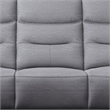 Pemberly Row 87 Inch Manual Recliner Sofa Scroll Arms in Solid Wood Gray Fabric