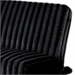 Pemberly Row Fold Out Futon Sofa Bed in Rich Black Modern Chrome Metal Legs