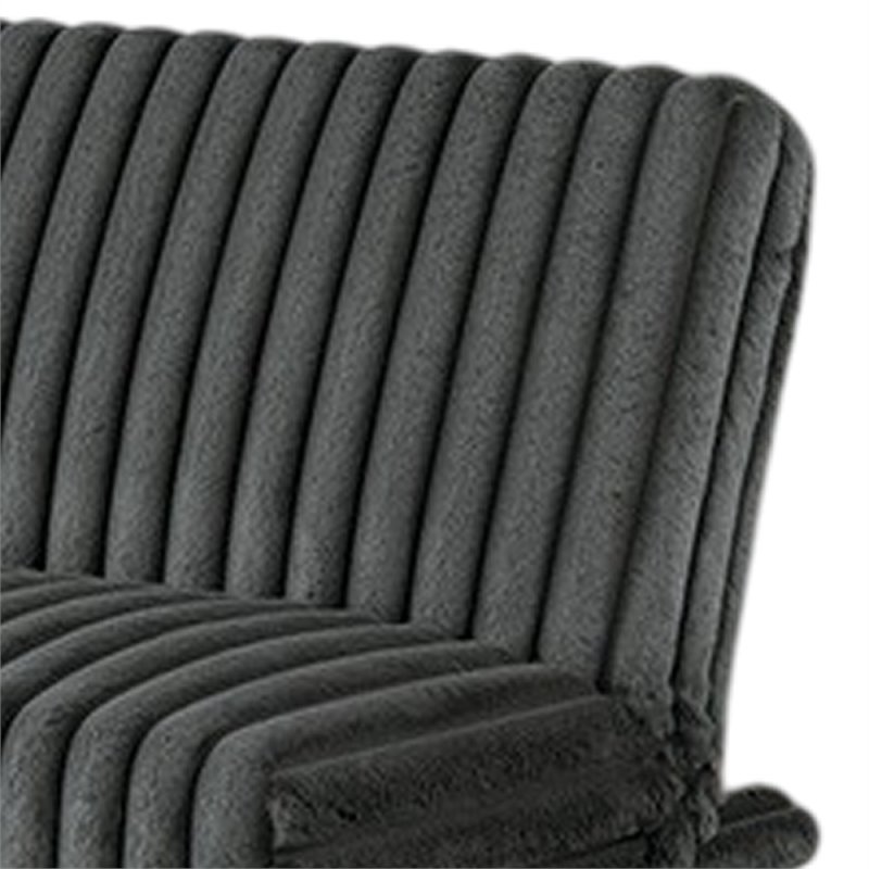 Pemberly Row Fold Out Futon Sofa Bed in Dark Gray Modern Chrome Metal Legs