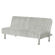 Pemberly Row Fold Out Futon Sofa Bed in Light Gray Modern Chrome Metal Legs