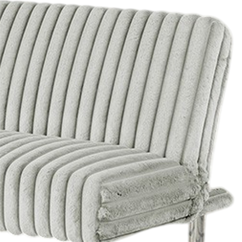 Pemberly Row Fold Out Futon Sofa Bed in Light Gray Modern Chrome Metal Legs