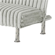 Pemberly Row Fold Out Futon Sofa Bed in Light Gray Modern Chrome Metal Legs