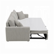 Pemberly Row 89 Inch Sleeper Sofa Full Fold Out Bed 2 Pillows in Gray Boucle