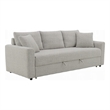 Pemberly Row 89 Inch Sleeper Sofa Full Fold Out Bed 2 Pillows in Gray Boucle