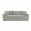 Pemberly Row 89 Inch Sleeper Sofa Full Fold Out Bed 2 Pillows in Gray Boucle