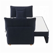 Pemberly Row 88 Inch Sleeper Sofa Full Fold Out Bed 3 Pillows in Blue Velvet