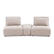 Pemberly Row Modular Curved 2 Seat Sofa in Light Brown Boucle Adjustable Back