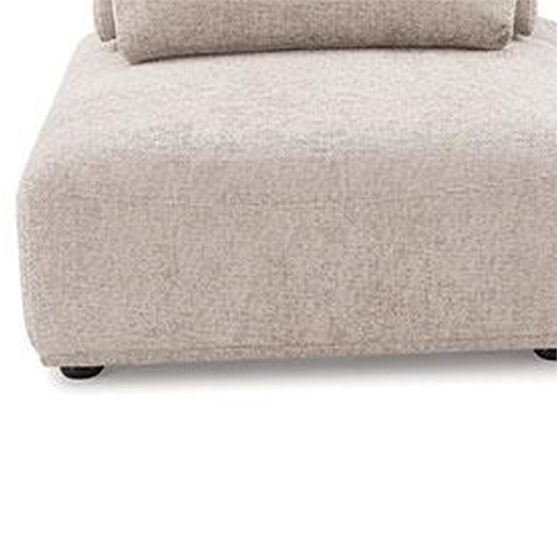 Pemberly Row Modular Curved 2 Seat Sofa in Light Brown Boucle Adjustable Back