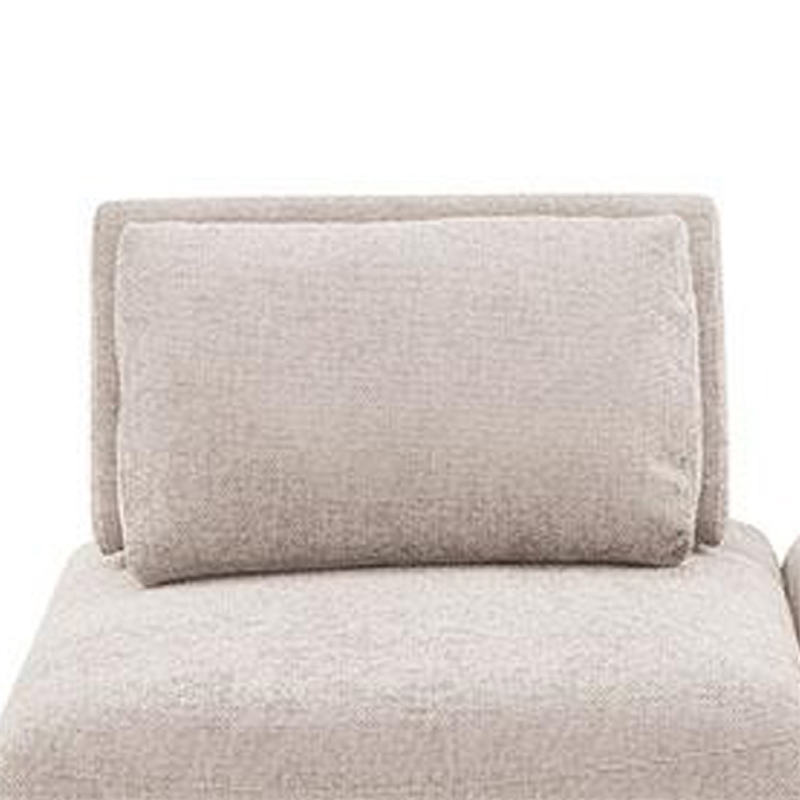 Pemberly Row Modular Curved 2 Seat Sofa in Light Brown Boucle Adjustable Back