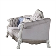 Pemberly Row 96 Inch Sofa 7 Throw Pillows Classical in Bone White Faux Leather