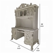 Pemberly Row 88 Inch Computer Desk and Hutch Victorian Classic in Bone White