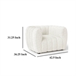 Pemberly Row Accent Chair in White Channel Tufted Boucle Curved Low Back