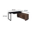 Pemberly Row L Shape Computer Desk 2 Doors Drawers Black Metal Walnut Wood