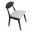 Pemberly Row 7 Piece Dining Table Set 6 Fabric Chairs 3D Cut Edges Black Wood