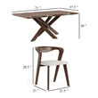 Pemberly Row 7 Piece Dining Table Set 6 Ivory White Chairs Brown Full Solid Wood