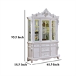 Pemberly Row Buffet Cabinet and Hutch Classic Carved Details in White Solid Wood