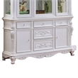 Pemberly Row Buffet Cabinet and Hutch Classic Carved Details in White Solid Wood
