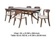 Pemberly Row 7 Piece Dining Table Set Extendable Ivory Fabric Chairs Brown Wood
