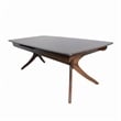 Pemberly Row 7 Piece Dining Table Set Extendable Ivory Fabric Chairs Brown Wood