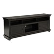 Pemberly Row 70 Inch TV Stand Media Cabinet 2 Doors 4 Shelves in Black Wood