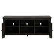 Pemberly Row 60 Inch TV Stand Media Cabinet 2 Door and Shelves in Black Wood