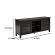 Pemberly Row 60 Inch TV Stand Media Cabinet 2 Door and Shelves in Black Wood