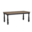 Pemberly Row 7 Piece Dining Table Set 6 Chairs Farmhouse Legs Black Rubberwood
