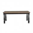 Pemberly Row 7 Piece Dining Table Set 6 Chairs Farmhouse Legs Black Rubberwood