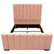 Pemberly Row King Bed Vertical Channel Tufted in Blush Pink Velvet Upholstery