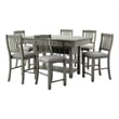 Pemberly Row 7 Piece Counter Height Dining Table and Chair Set Wire Brushed Gray