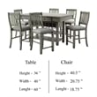 Pemberly Row 7 Piece Counter Height Dining Table and Chair Set Wire Brushed Gray