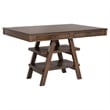 Pemberly Row 5 Pc Counter Height Dining Table & 4 Chairs Set in Brown 2 Shelves