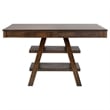 Pemberly Row 5 Pc Counter Height Dining Table & 4 Chairs Set in Brown 2 Shelves