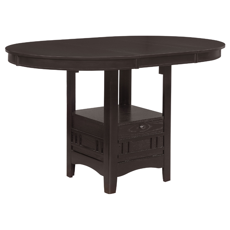 Pemberly Row 5Pc Counter Height Dining Table Set with 4 Chairs Expandable Leaf