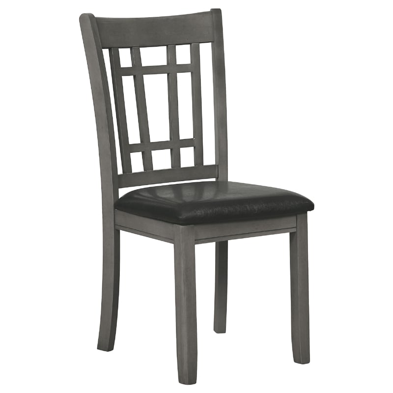 Pemberly Row 5 Piece Dining Set in Gray 4 Padded Chairs Expandable Leaf