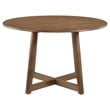 Pemberly Row 5 Pc Dining Table and 4 Chair Set Open Curved Back in Walnut Brown