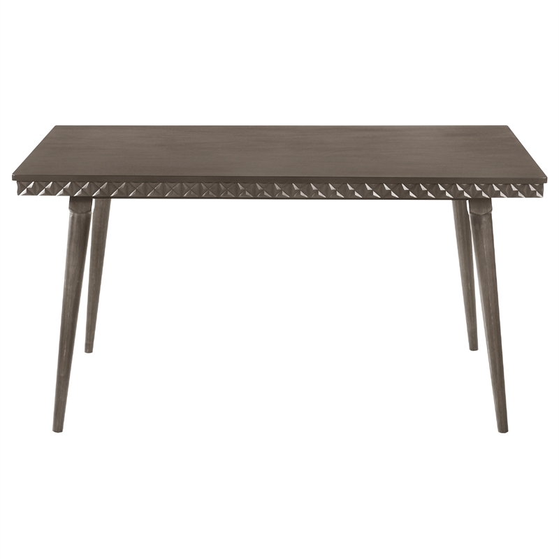 Pemberly Row 5 Piece Dining Table and 4 Chair Set in Walnut Brown Molded Trim