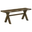 Pemberly Row 6 Piece Dining Table Set in Nutmeg Brown 4 Padded Chairs and Bench