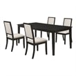 Pemberly Row 5 Piece Extendable Dining Table and 4 Chair Set in Black and Ivory